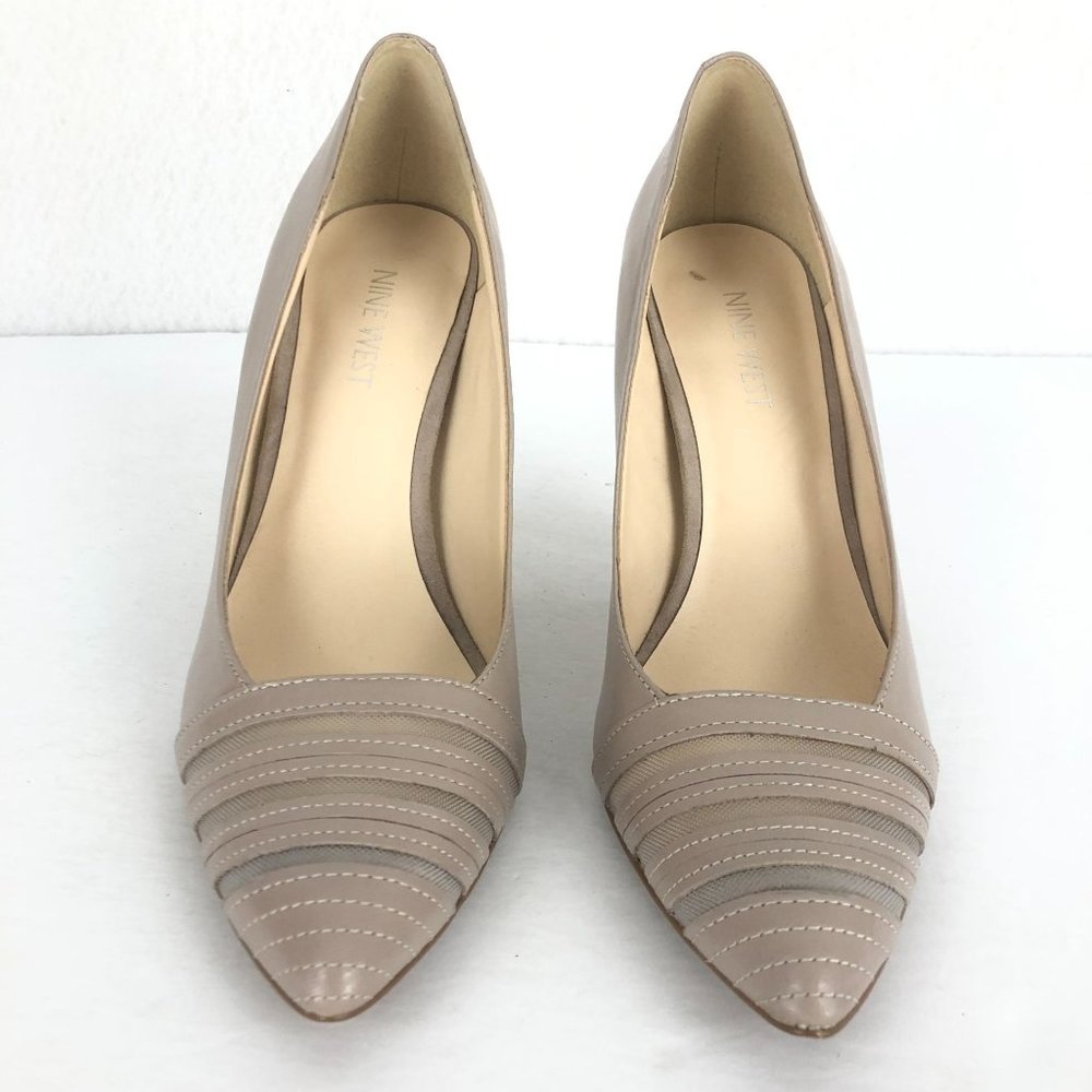 Nine West Women's 7.5M Balder Grey Brown Pointed Toe Leather High Heel Pumps - Picture 5 of 11